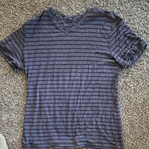 Lululemon Athletica Gray and Purple Striped Top